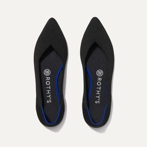 Rothys The Point Solid Black Flat